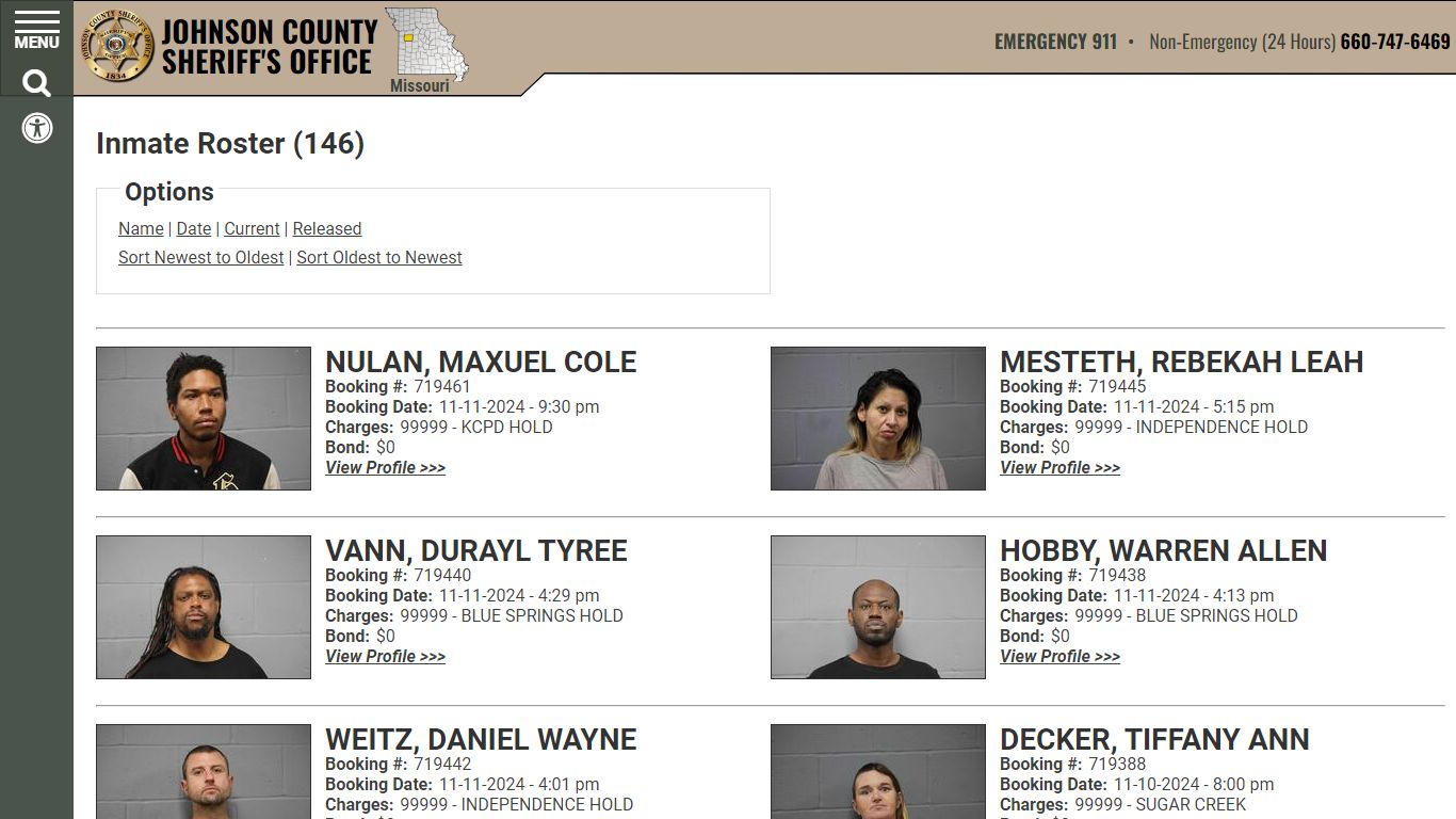 Inmate Roster - Current Inmates Booking Date Descending - Johnson ...
