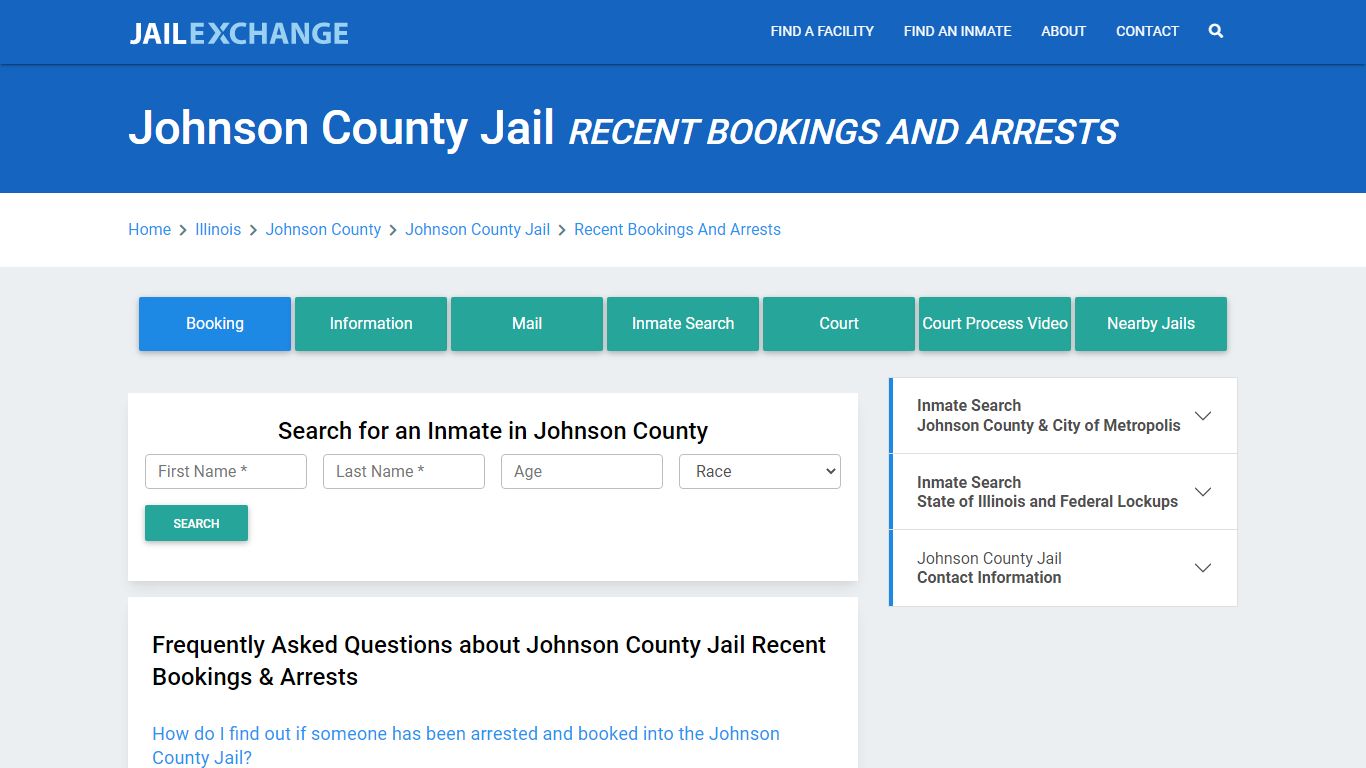 Johnson County Jail IL Recent Arrests and Bookings - Jail Exchange