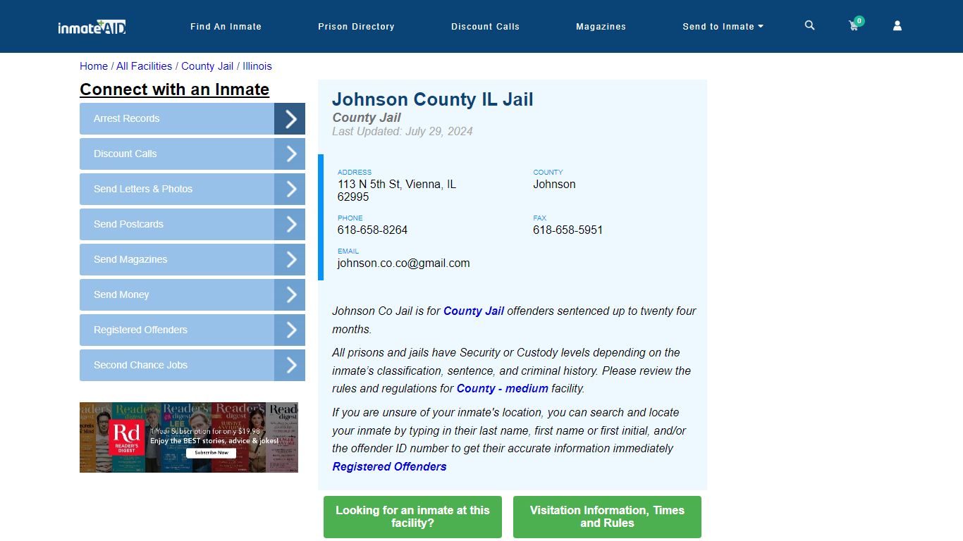 Johnson County IL Jail - Inmate Locator